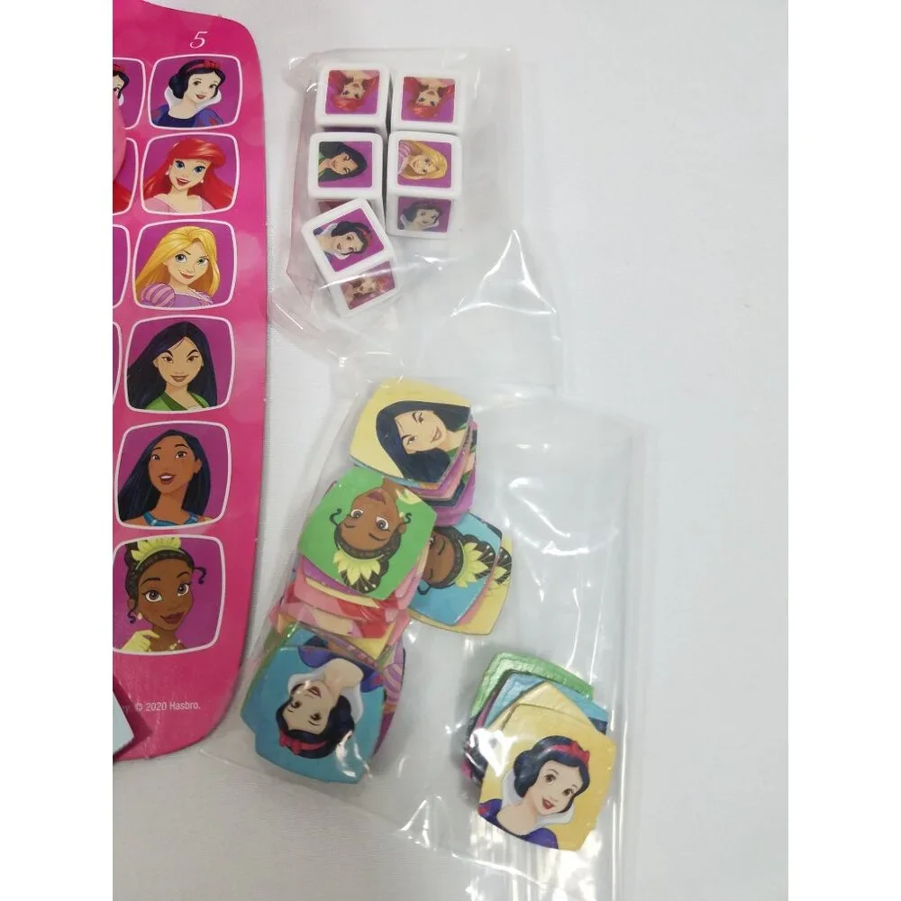 Yahtzee Jr Disney Princess Board Game Dice Ariel Rapunzel Tiana Mulan Complete